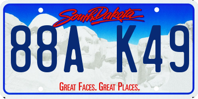 SD license plate 88AK49