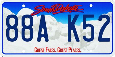 SD license plate 88AK52