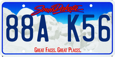 SD license plate 88AK56