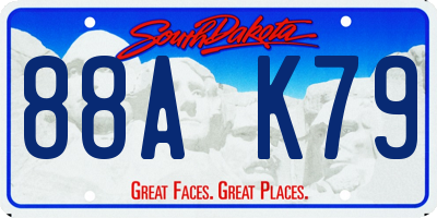 SD license plate 88AK79