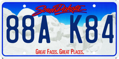 SD license plate 88AK84