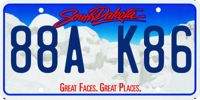 SD license plate 88AK86