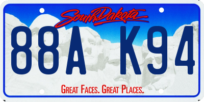 SD license plate 88AK94