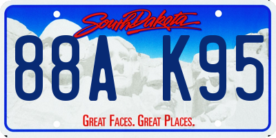 SD license plate 88AK95