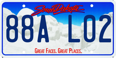 SD license plate 88AL02