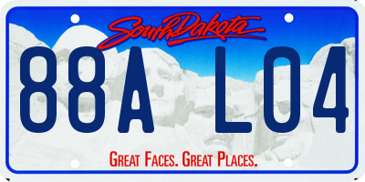 SD license plate 88AL04
