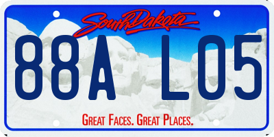 SD license plate 88AL05