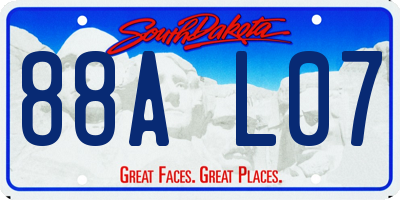 SD license plate 88AL07