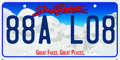 SD license plate 88AL08