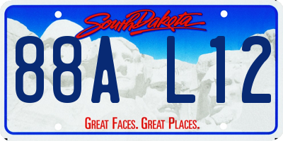 SD license plate 88AL12