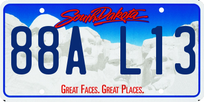SD license plate 88AL13