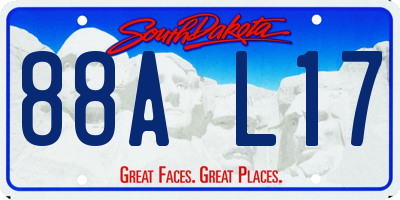 SD license plate 88AL17