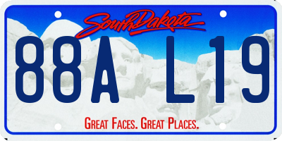 SD license plate 88AL19