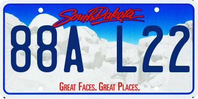 SD license plate 88AL22