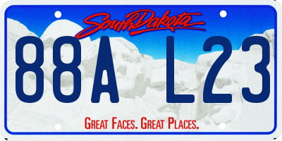 SD license plate 88AL23