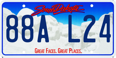 SD license plate 88AL24