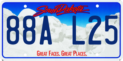 SD license plate 88AL25