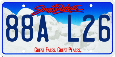 SD license plate 88AL26