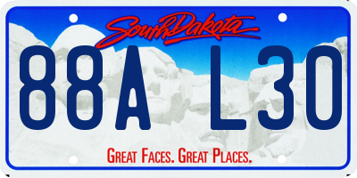 SD license plate 88AL30