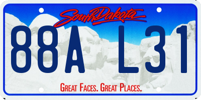 SD license plate 88AL31