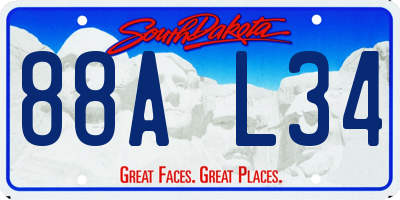 SD license plate 88AL34