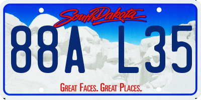 SD license plate 88AL35