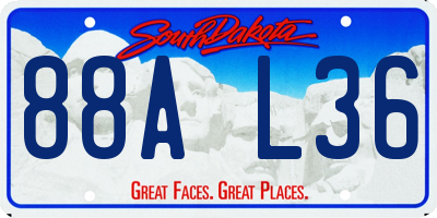 SD license plate 88AL36