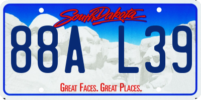 SD license plate 88AL39