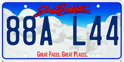 SD license plate 88AL44