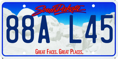 SD license plate 88AL45