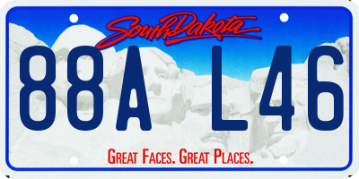 SD license plate 88AL46
