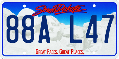 SD license plate 88AL47