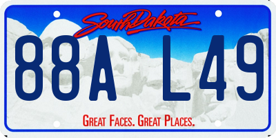 SD license plate 88AL49