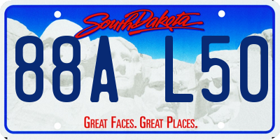 SD license plate 88AL50