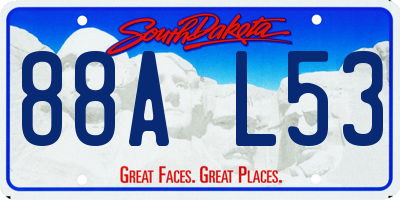 SD license plate 88AL53