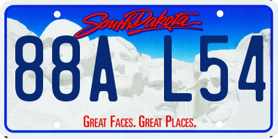 SD license plate 88AL54