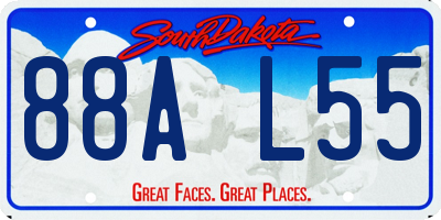 SD license plate 88AL55