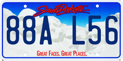 SD license plate 88AL56