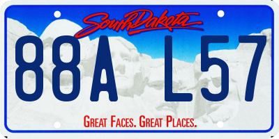SD license plate 88AL57