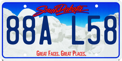 SD license plate 88AL58