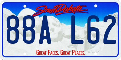 SD license plate 88AL62
