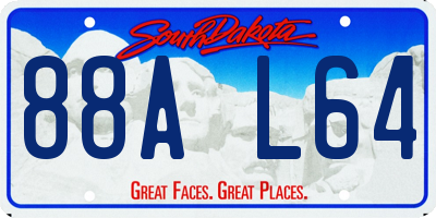 SD license plate 88AL64
