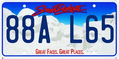 SD license plate 88AL65