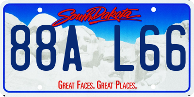 SD license plate 88AL66