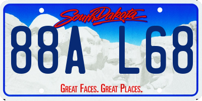 SD license plate 88AL68