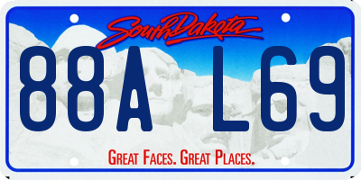 SD license plate 88AL69