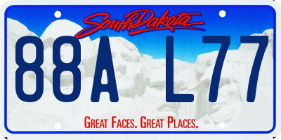 SD license plate 88AL77