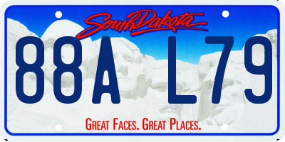 SD license plate 88AL79