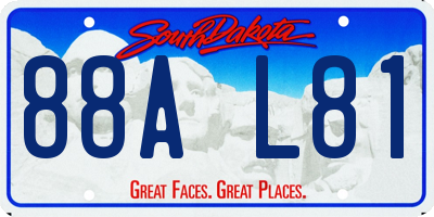 SD license plate 88AL81