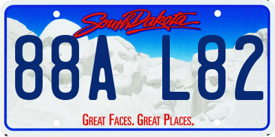 SD license plate 88AL82